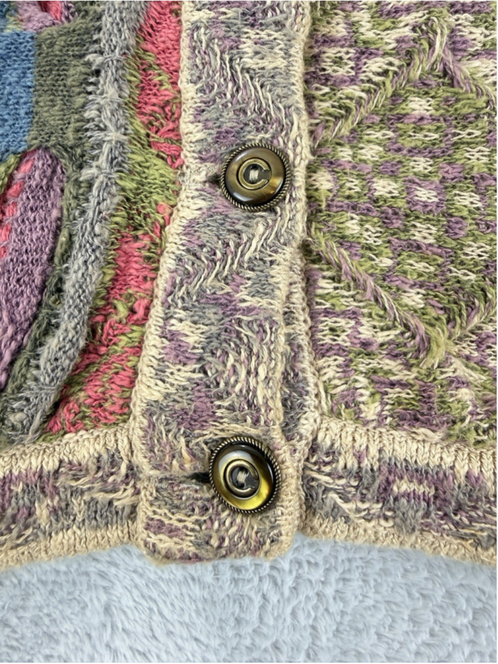 Vintage Coogi Men's Size Small 60% Cotton 40% Linen Button Up Cardigan Sweater - Picture 10 of 15